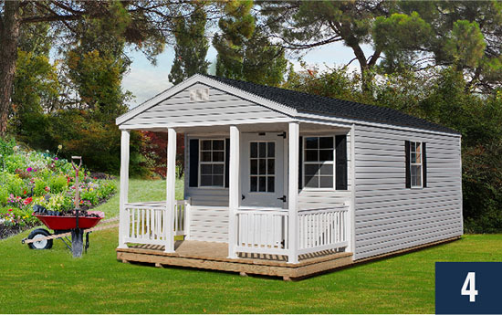 Amish Built Vinyl Standard with Porch from Sheds Direct, Inc.