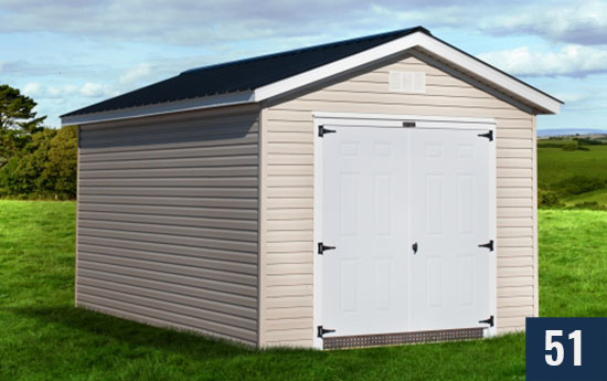 Vinyl Deluxe Amish built Shed from Sheds Direct, Inc.